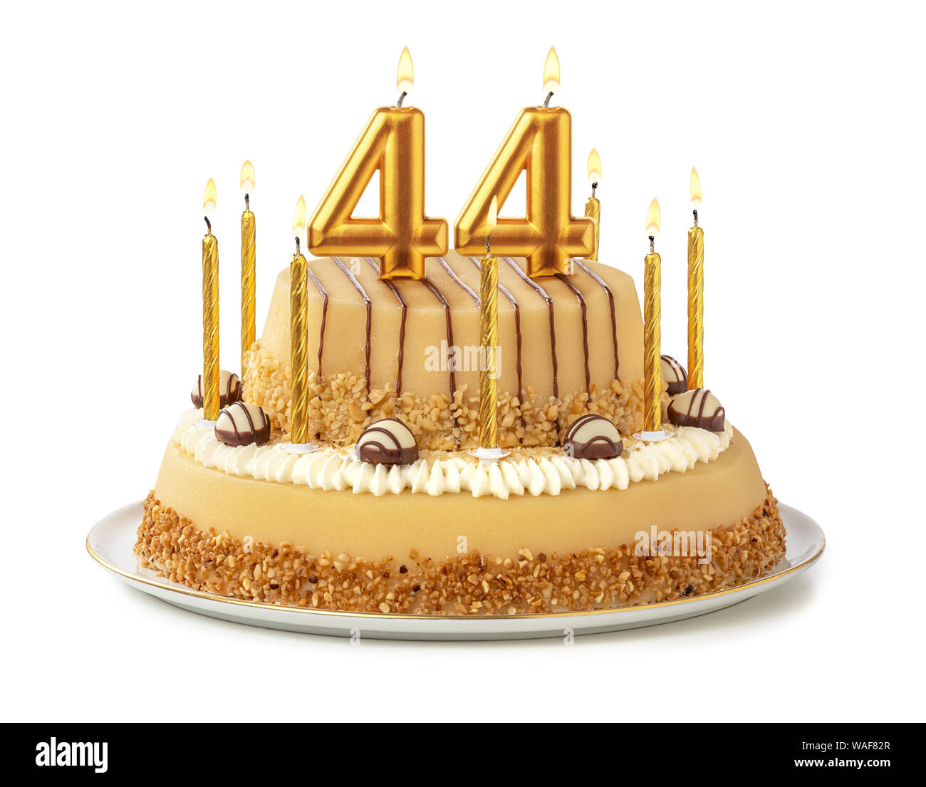 festive-cake-with-golden-candles-number-44-WAF82R.jpg