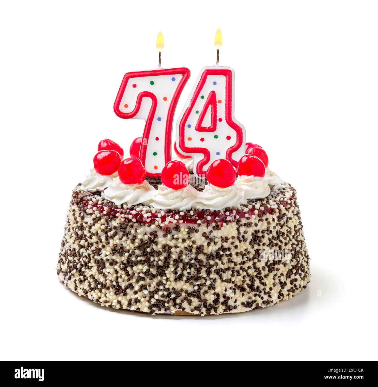 birthday-cake-with-burning-candle-number-74-E9C1CK.jpg