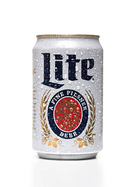 miller-lite-can-with-water-drops-picture-id519197628